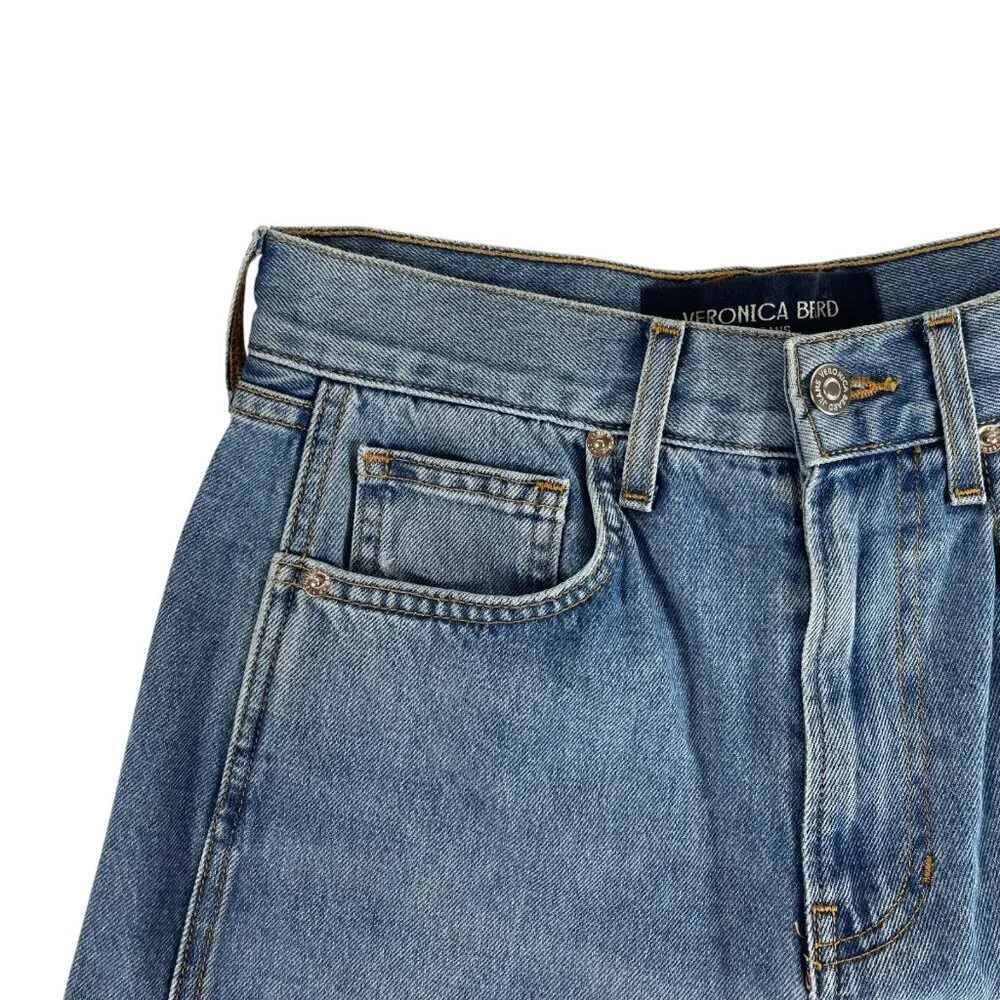 Veronica Beard Taylor Wide Leg Crop Jeans Womens 27 High Rise Blue Raw Hem - Picture 4 of 12